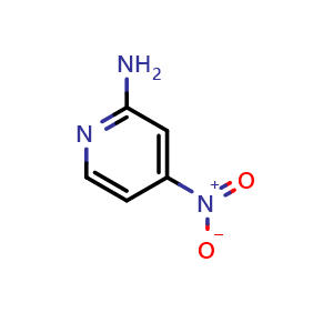 Chemical structure of 4-Nitropyridin-2-amine , CAS 4487-50-7, AChemBlock A-722