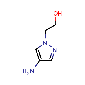Chemical structure of 2-(4-Amino-1H-pyrazol-1-yl)ethanol , CAS 948571-47-9, AChemBlock A-734