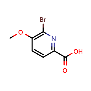 Chemical structure of 6-Bromo-5-methoxypicolinic acid , CAS 54232-43-8, AChemBlock A-739
