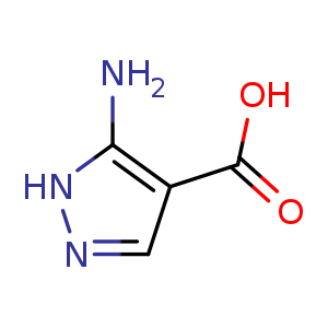 Chemical structure of 3-Aminopyrazole-4-carboxylic acid , CAS 41680-34-6, AChemBlock A-808