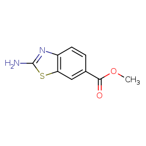 Chemical structure of 2-Amino-benzothiazole-6-carboxylic acid methyl ester , CAS 66947-92-0, AChemBlock A-866