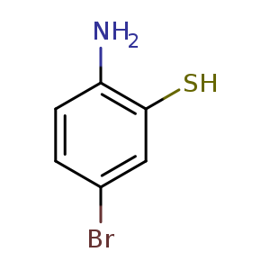 Chemical structure of 2-Amino-5-bromo-benzenethiol , CAS 23451-95-8, AChemBlock A-873