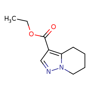 Chemical structure of 4,5,6,7-Tetrahydro-pyrazolo[1,5-a]pyridine-3-carboxylic acid ethyl ester , CAS 132255-61-9, AChemBlock A-883