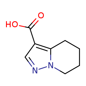 Chemical structure of 4,5,6,7-Tetrahydro-pyrazolo[1,5-a]pyridine-3-carboxylic acid , CAS 307307-97-7, AChemBlock A-884