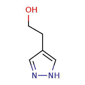 Chemical structure of 2-(1H-Pyrazol-4-yl)-ethanol , CAS 180207-57-2, AChemBlock A-904