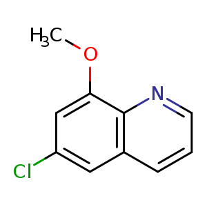 Chemical structure of 6-Chloro-8-methoxyquinoline , CAS 1355066-78-2, AChemBlock A-992