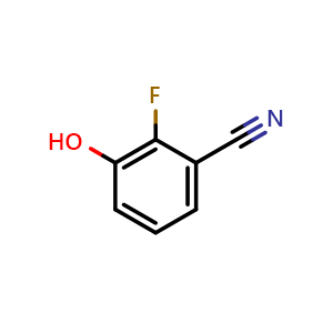 Chemical structure of 2-fluoro-3-hydroxy-benzonitrile , CAS 1000339-24-1, AChemBlock AD239000