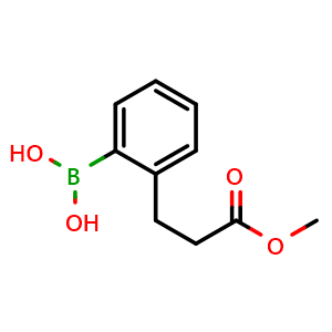 Chemical structure of [2-(3-Methoxy-3-oxopropyl)phenyl]boronic acid , CAS 1001108-72-0, AChemBlock AD239009