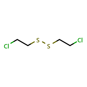 Chemical structure of 1-Chloro-2-[(2-chloroethyl)disulfanyl]ethane , CAS 1002-41-1, AChemBlock AD239016
