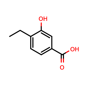 Chemical structure of 4-Ethyl-3-hydroxybenzoic acid , CAS 100523-85-1, AChemBlock AD239023