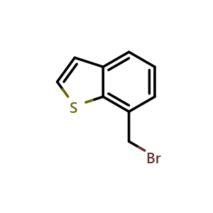 Chemical structure of 7-(Bromomethyl)-1-benzothiophene , CAS 10133-24-1, AChemBlock AD239044