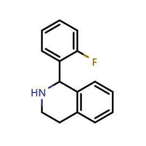 Chemical structure of 1-(2-Fluorophenyl)-1,2,3,4-tetrahydroisoquinoline , CAS 1017125-85-7, AChemBlock AD239061