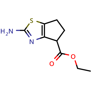 Chemical structure of Ethyl 2-amino-5,6-dihydro-4H-cyclopenta[d]thiazole-4-carboxylate , CAS 1019108-35-0, AChemBlock AD239071