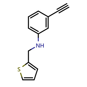 Chemical structure of 2-Thiophenemethanamine, N-(3-ethynylphenyl)- , CAS 1019586-19-6, AChemBlock AD239075