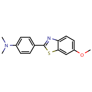 Chemical structure of 4-(6-Methoxy-1,3-benzothiazol-2-yl)-N,N-dimethylaniline , CAS 10205-71-7, AChemBlock AD239079