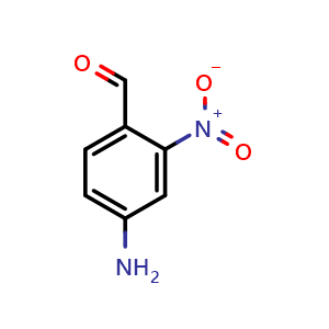 Chemical structure of 4-Amino-2-nitrobenzaldehyde , CAS 102170-39-8, AChemBlock AD239083