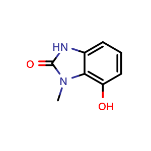 Chemical structure of 7-Hydroxy-1-methyl-2,3-dihydro-1H-benzo[d]imidazol-2-one , CAS 1023301-45-2, AChemBlock AD239092