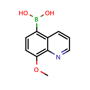 Chemical structure of (8-Methoxy-5-quinolyl)boronic acid , CAS 1025735-47-0, AChemBlock AD239098