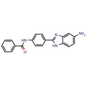 Chemical structure of N-[4-(5-Aminobenzimidazol-2-yl)phenyl]benzamide , CAS 1027155-76-5, AChemBlock AD239104