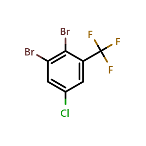 Chemical structure of 2,3-Dibromo-5-chlorobenzotrifluoride , CAS 1027512-84-0, AChemBlock AD239106