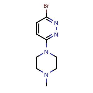 Chemical structure of 3-Bromo-6-(4-methylpiperazin-1-yl)pyridazine , CAS 1027513-15-0, AChemBlock AD239107