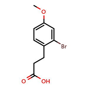 Chemical structure of 3-(2-Bromo-4-methoxyphenyl)propanoic acid , CAS 103038-45-5, AChemBlock AD239120
