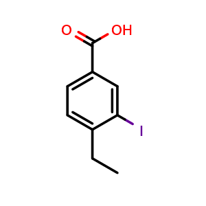 Chemical structure of 4-Ethyl-3-iodobenzoic acid , CAS 103441-03-8, AChemBlock AD239132