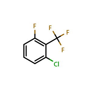 Chemical structure of 1-Chloro-3-fluoro-2-(trifluoromethyl)benzene , CAS 103889-37-8, AChemBlock AD239145