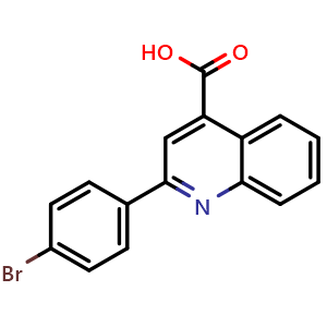 Chemical structure of 2-(4-Bromophenyl)quinoline-4-carboxylic acid , CAS 103914-52-9, AChemBlock AD239146