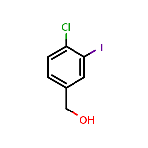 Chemical structure of (4-Chloro-3-iodophenyl)methanol , CAS 104317-95-5, AChemBlock AD239156