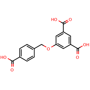 Chemical structure of 5-[(4-Carboxyphenyl)methoxy]benzene-1,3-dicarboxylic acid , CAS 1050912-62-3, AChemBlock AD239171
