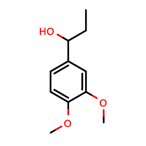 Chemical structure of 1-(3,4-Dimethoxyphenyl)propan-1-ol , CAS 10548-83-1, AChemBlock AD239181