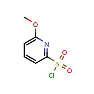 Chemical structure of 6-Methoxy-pyridine-2-sulfonyl chloride , CAS 1055307-65-7, AChemBlock AD239183