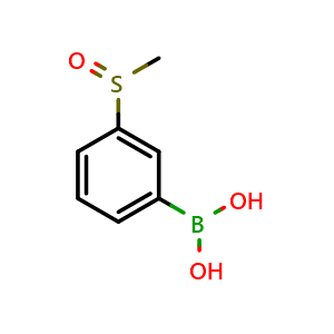 Chemical structure of 3-Methylsulfinylphenylboronic acid , CAS 1056475-66-1, AChemBlock AD239185