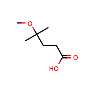 Chemical structure of 4-Methoxy-4-methylpentanoic acid , CAS 1056595-79-9, AChemBlock AD239186