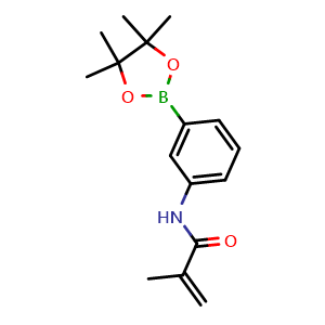 Chemical structure of N-(3-(4,4,5,5-Tetramethyl-1,3,2-dioxaborolan-2-yl)phenyl)methacrylamide , CAS 1056904-42-7, AChemBlock AD239188