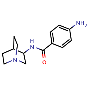Chemical structure of 4-Amino-N-quinuclidin-3-yl-benzamide , CAS 106517-87-7, AChemBlock AD239208