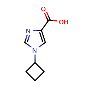 Chemical structure of 1-Cyclobutyl-1H-imidazole-4-carboxylic acid , CAS 1072103-27-5, AChemBlock AD239219