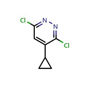 Chemical structure of 3,6-Dichloro-4-cyclopropylpyridazine , CAS 107228-55-7, AChemBlock AD239220