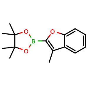 Chemical structure of 3-Methyl-2-(4,4,5,5-tetramethyl-1,3,2-dioxaborolan-2-yl)benzofuran , CAS 1072811-97-2, AChemBlock AD239222