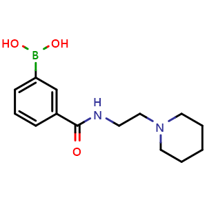 Chemical structure of [3-[2-(1-piperidyl)ethylcarbamoyl]phenyl]boronic acid , CAS 1072946-54-3, AChemBlock AD239228