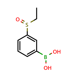 Chemical structure of (3-(ethylsulfinyl)phenyl)boronic acid , CAS 1072952-07-8, AChemBlock AD239231