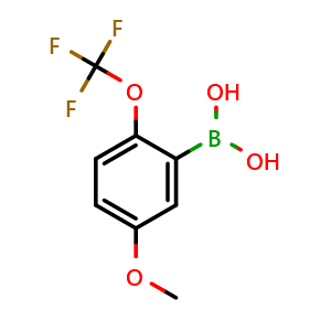 Chemical structure of (5-Methoxy-2-(trifluoromethoxy)phenyl)boronic acid , CAS 1079402-25-7, AChemBlock AD239251