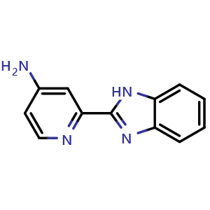 Chemical structure of 2-(1H-1,3-benzodiazol-2-yl)pyridin-4-amine , CAS 1082192-60-6, AChemBlock AD239254