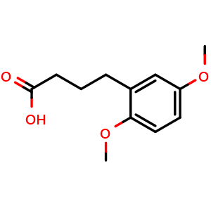 Chemical structure of 4-(2,5-Dimethoxyphenyl)butanoic acid , CAS 1083-11-0, AChemBlock AD239256