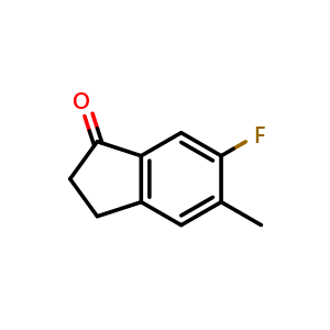 Chemical structure of 6-Fluoro-5-methyl-2,3-dihydro-1h-inden-1-one , CAS 1092347-20-0, AChemBlock AD239275