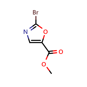 Chemical structure of Methyl 2-bromooxazole-5-carboxylate , CAS 1092351-96-6, AChemBlock AD239276