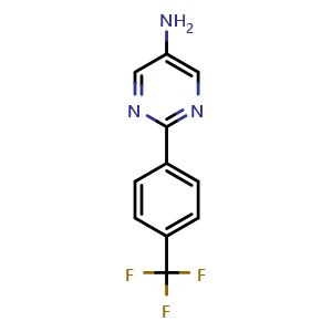 Chemical structure of 2-[4-(trifluoromethyl)phenyl]pyrimidin-5-amine , CAS 1094311-67-7, AChemBlock AD239284