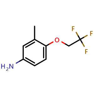 Chemical structure of 3-methyl-4-(2,2,2-trifluoroethoxy)aniline , CAS 1094646-56-6, AChemBlock AD239287