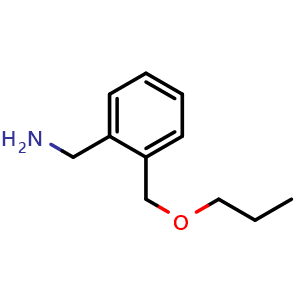 Chemical structure of 1-[2-(propoxymethyl)phenyl]methanamine , CAS 1094720-06-5, AChemBlock AD239288